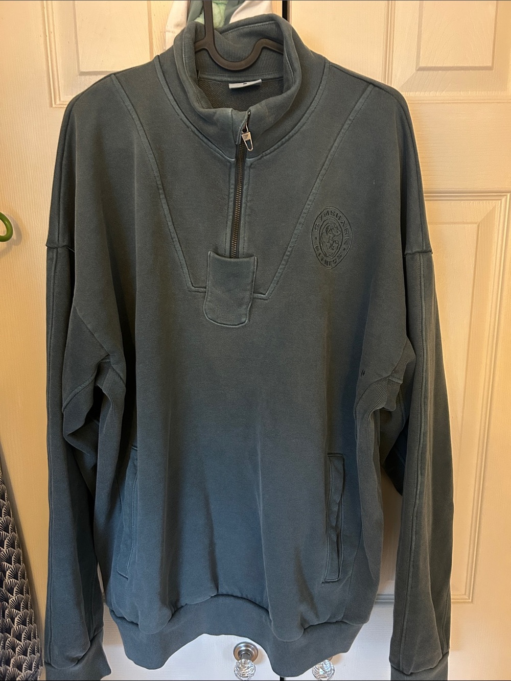 Gymshark Men's Slate Gray Quarter-Zip Sweater